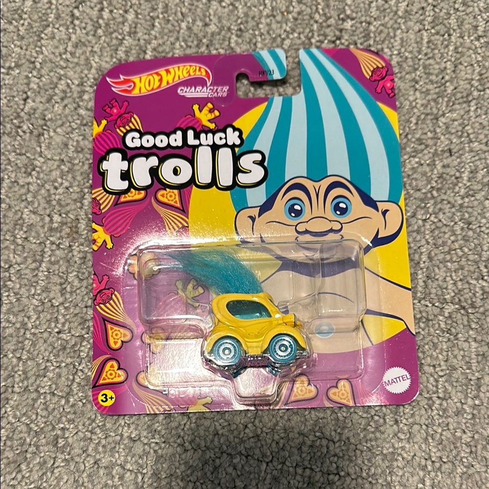 Hot Wheels Good Luck Trolls Toy Car - Yellow and Blue